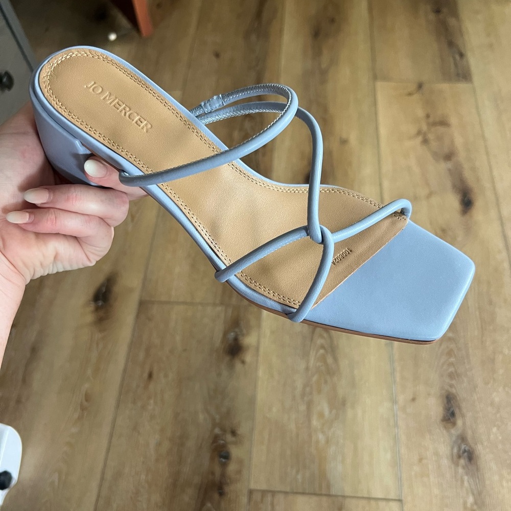 Jo Mercer Ora Mid Heel Sandal Ice Blue